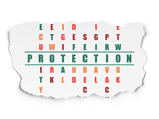 Image showing Protection concept: Protection in Crossword Puzzle