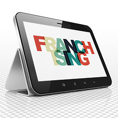 Image showing Business concept: Tablet Computer with Franchising on  display