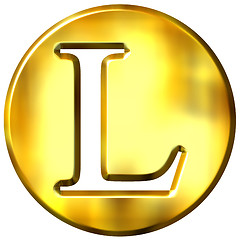 Image showing 3D Golden Letter L