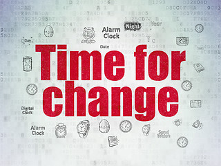 Image showing Time concept: Time for Change on Digital Data Paper background