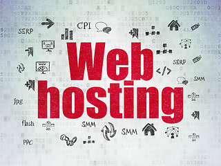 Image showing Web development concept: Web Hosting on Digital Data Paper background