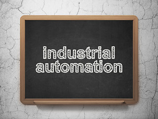 Image showing Manufacuring concept: Industrial Automation on chalkboard background