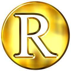 Image showing 3D Golden Letter R