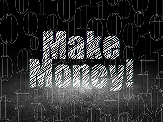 Image showing Business concept: Make Money! in grunge dark room