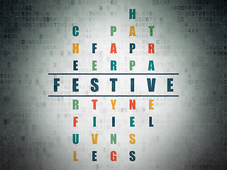Image showing Holiday concept: Festive in Crossword Puzzle