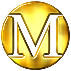 Image showing 3D Golden Letter M