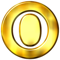 Image showing 3D Golden Letter O