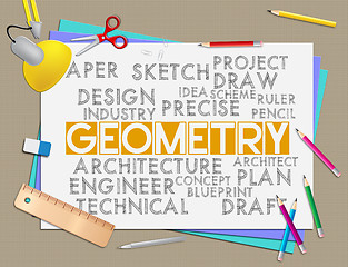 Image showing Geometry Words Shows Shape Measurement And Geometric