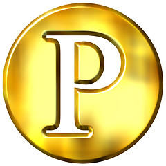 Image showing 3D Golden Letter P