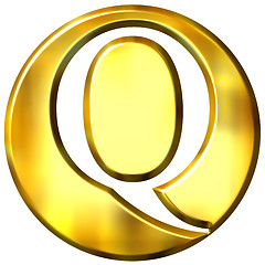 Image showing 3D Golden Letter Q