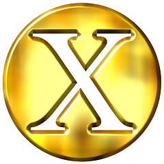 Image showing 3D Golden Letter X
