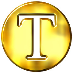 Image showing 3D Golden Letter T