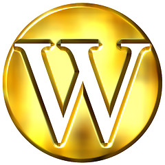Image showing 3D Golden Letter W