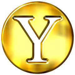 Image showing 3D Golden Letter Y