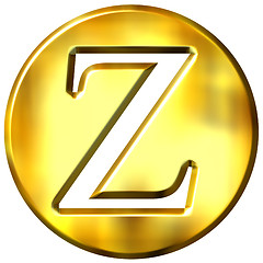 Image showing 3D Golden Letter Z