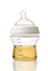 Image showing Juice in baby bottle