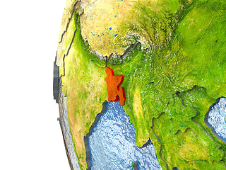 Image showing Bangladesh on globe