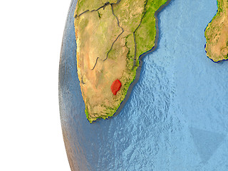 Image showing Lesotho on globe