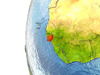 Image showing Guinea-Bissau on globe