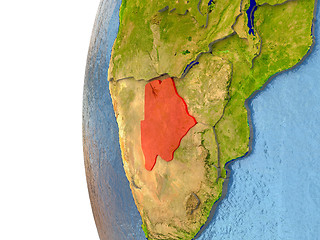 Image showing Botswana on globe