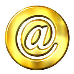 Image showing 3D Golden Framed Email Symbol