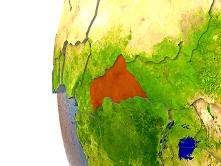 Image showing Central Africa on globe