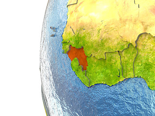 Image showing Guinea on globe