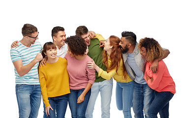 Image showing international group of happy laughing people