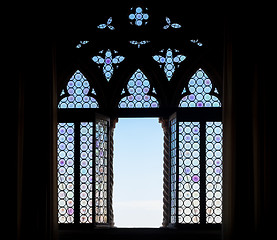 Image showing Medieval window silhouette