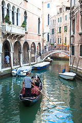 Image showing Traditional canal in Venice from one of the most beautiful viewp