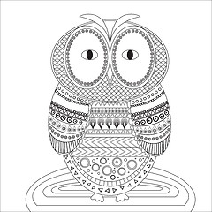 Image showing Black and white illustration for coloring book.