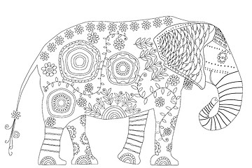 Image showing Black and white illustration for coloring book.