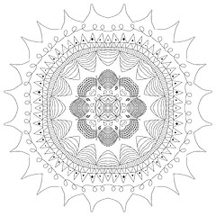 Image showing Black and white ring mandala