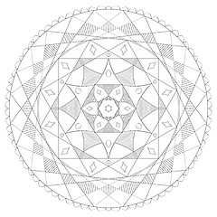 Image showing Black and white ring mandala