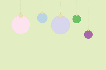 Image showing Christmas postcard with different colored balls