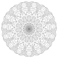 Image showing Black and white ring mandala