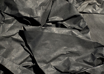 Image showing Thick Black Paper Crumpled