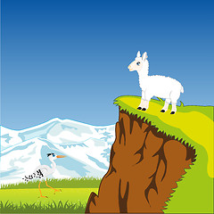 Image showing Mountain landscape with animal