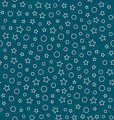 Image showing Seamless pattern with stars and circles ring