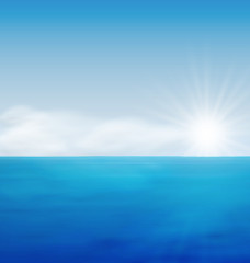 Image showing Sea Landscape Sunrise Blue Ocean