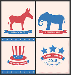 Image showing Retro Cards for Advertise of United States Political Parties