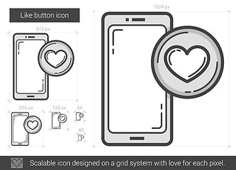 Image showing Like button line icon.