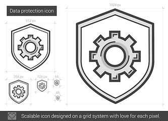 Image showing Data protection line icon.