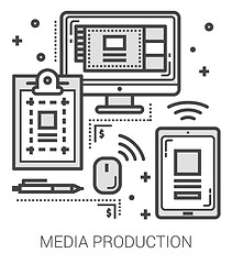 Image showing Media production line icons.