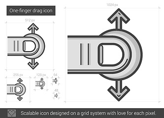 Image showing One-finger drag line icon.