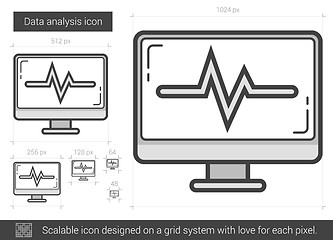 Image showing Data analysis line icon.