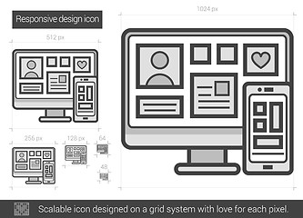 Image showing Responsive design line icon.