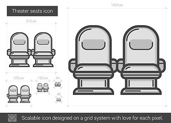 Image showing Theater seats line icon.