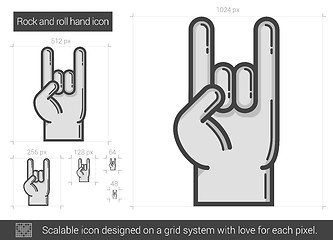 Image showing Rock and roll hand line icon.