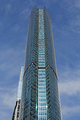 Image showing Modern buildings of glass and steel skyscrapers against the sky